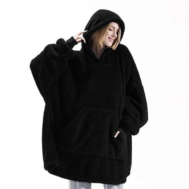 Winter Hoodie Sweatshirt With Big Pocket Women Hooded