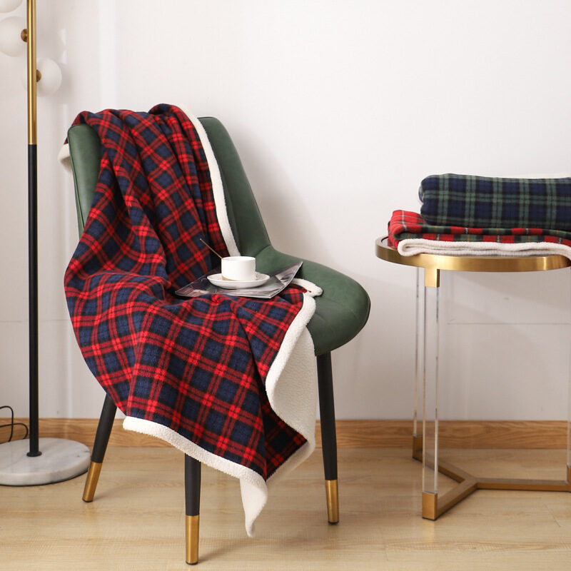 Blanket Lambswool Plaid Plain Cover Nap