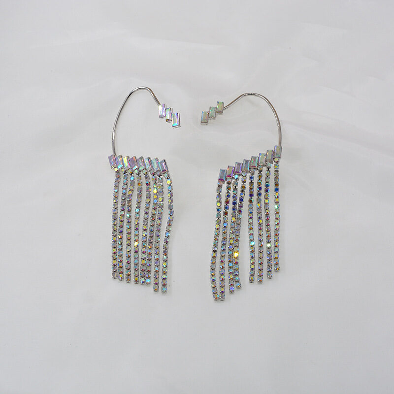 Earrings Long Rhinestone Tassel Women
