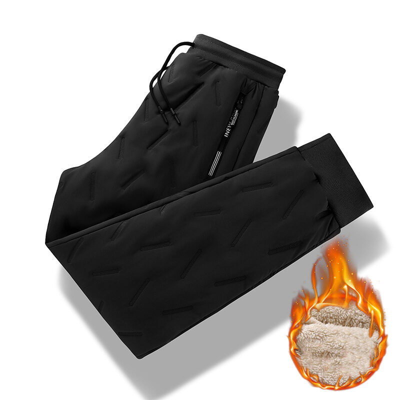 Men's Trousers Winter Velvet Thickening Loose Fleece Pants