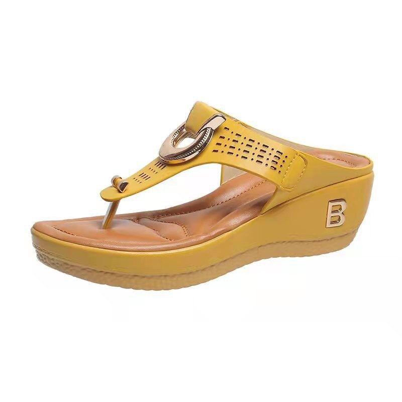 Thong Sandals Women High Heel Wedges Shoes Flip