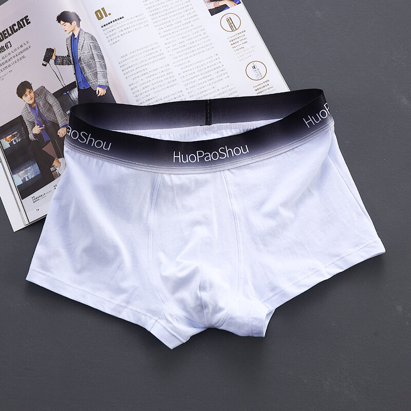 Solid Color Men's Boxer Men Panties Cotton Underpants