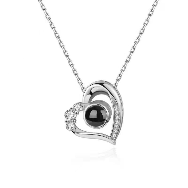 925 Silver Necklace Female Personality Projection Color Photo