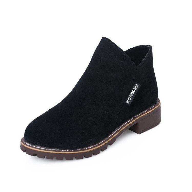 Winter Boots Cotton Women's Low Heel Square