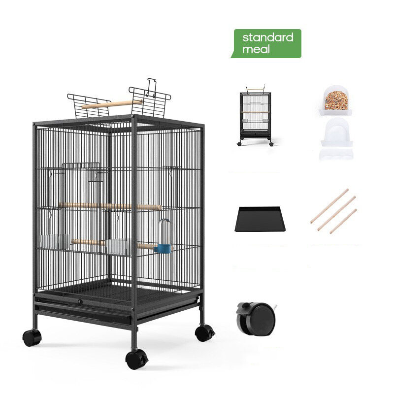 Parrot Xuanfeng Bird Cage With Feeder Toy Grass