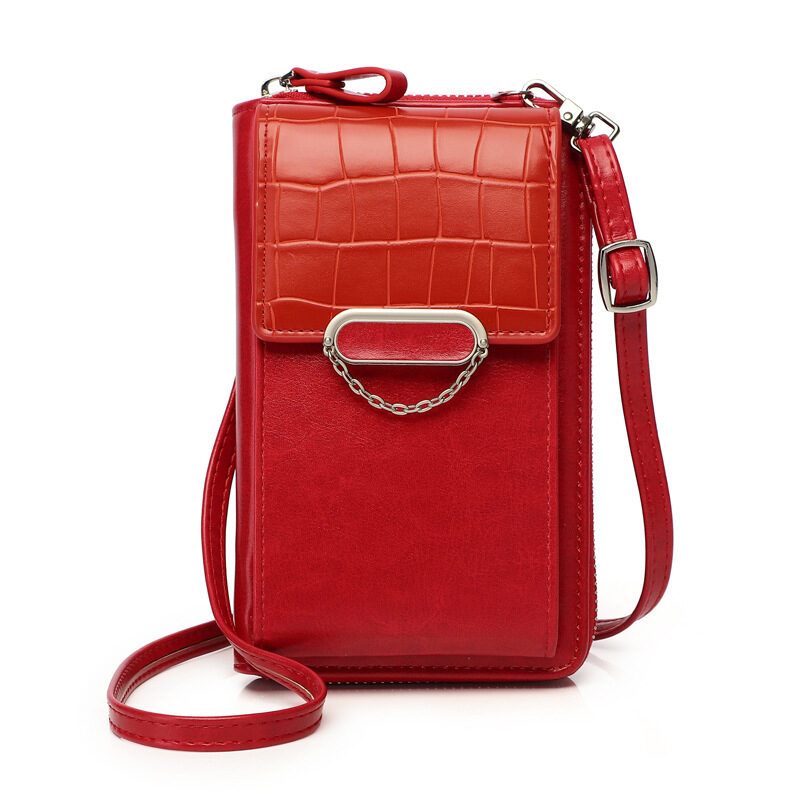 Mobile Phone Bag For Women Chain Stone Pattern