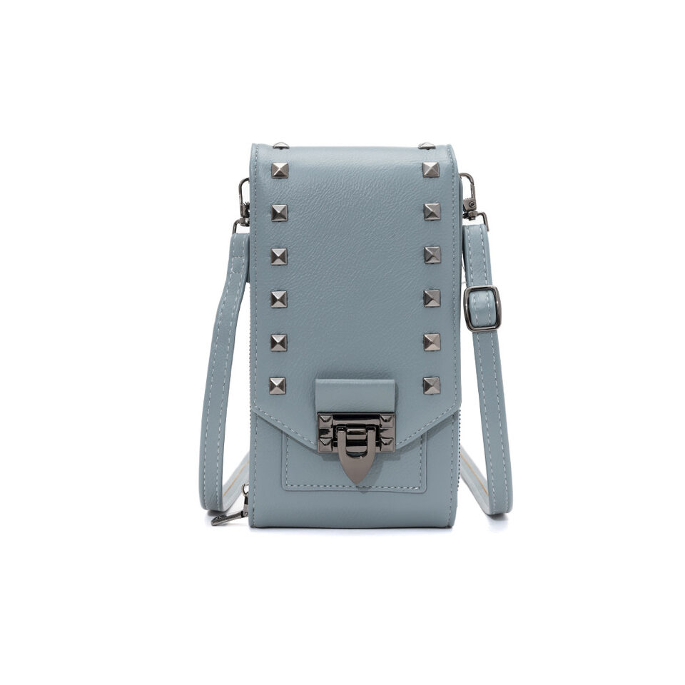 Rivet Design Shoulder Bags Mobile Phone Handbag Solid
