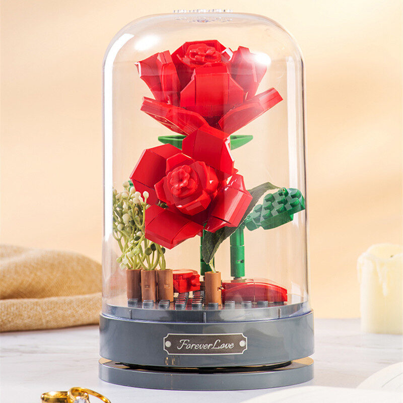Rose Eternal Flower Building Block Jasmine Assembled Music