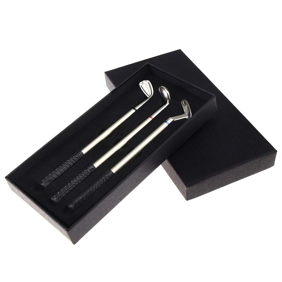 Desktop Mini Golf Putting Green Metal Club Ballpoint