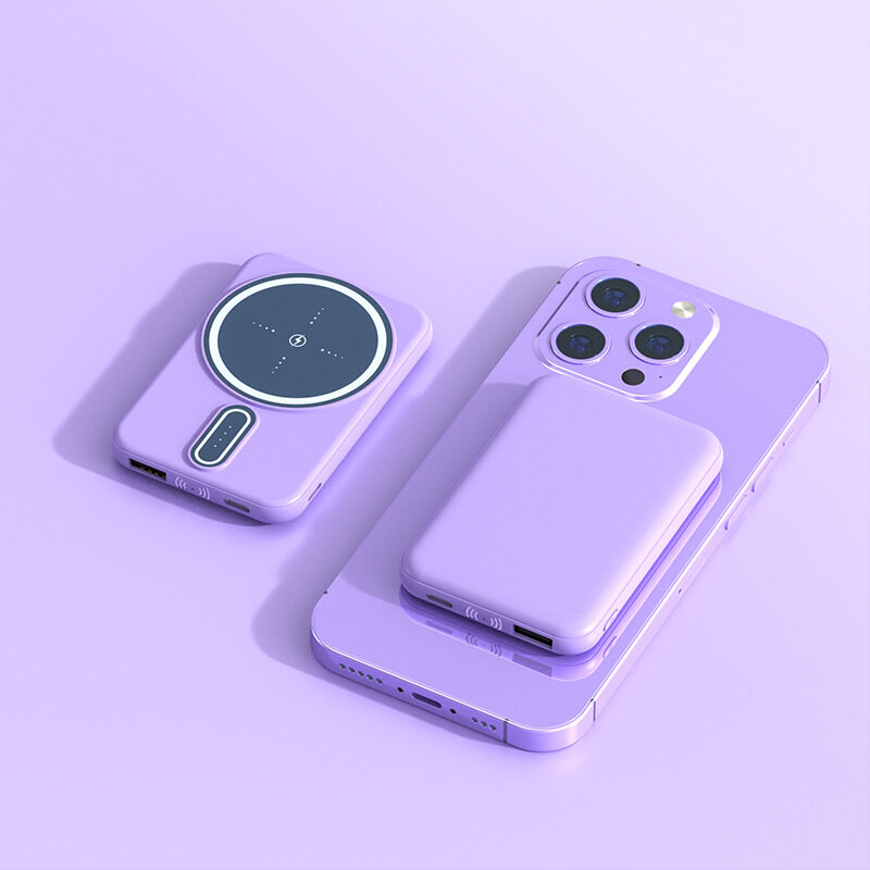 Magnetic Suction Charging Bank Wireless Mobile Power Supply