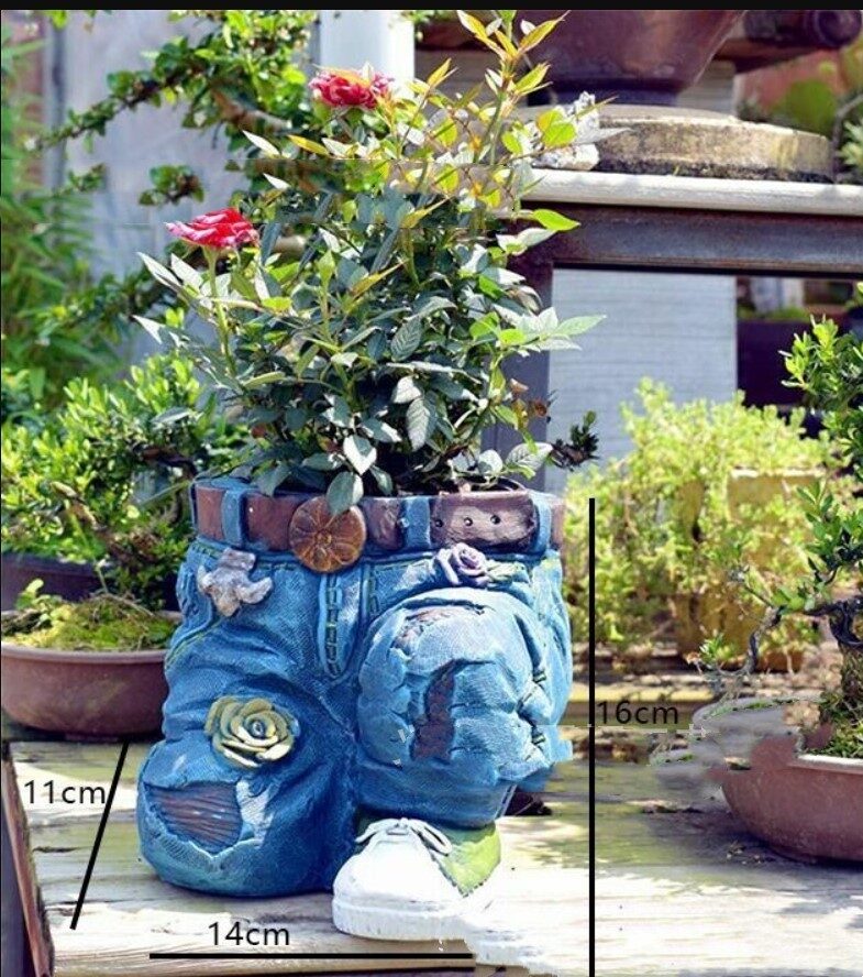 Garden Art Jeans Decoration Flower Pot