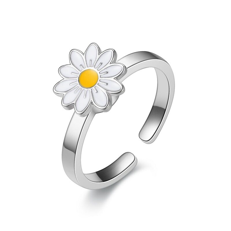Turnable Rings Eyes Flowers Anxiety For Women Fidget