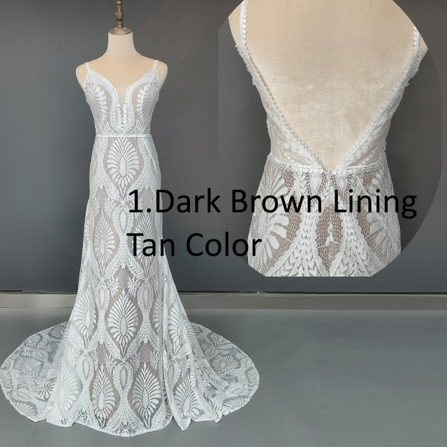 Vestido Bohemian Wedding Dress V Neck Lace Boho