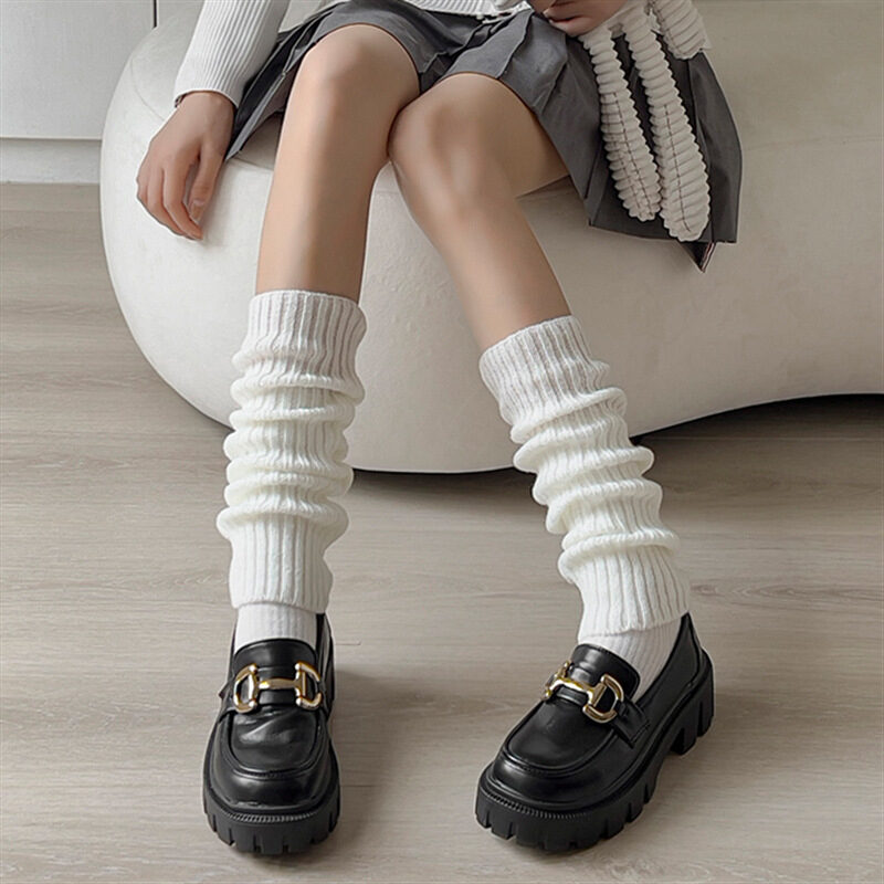 Wool Knitted Socks Leg Cover Pile Calf Women's