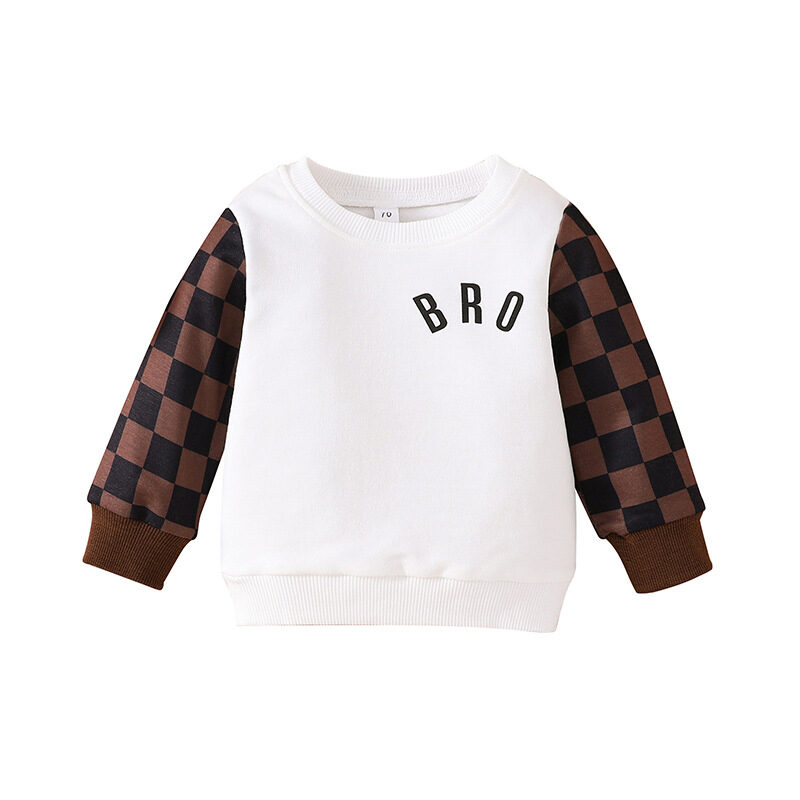 Infants And Toddlers Fall Long-sleeved Tops Fashion Plaid