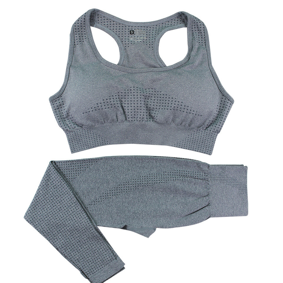 2PCS Seamless Yoga Set Women Tracksuit High Waist