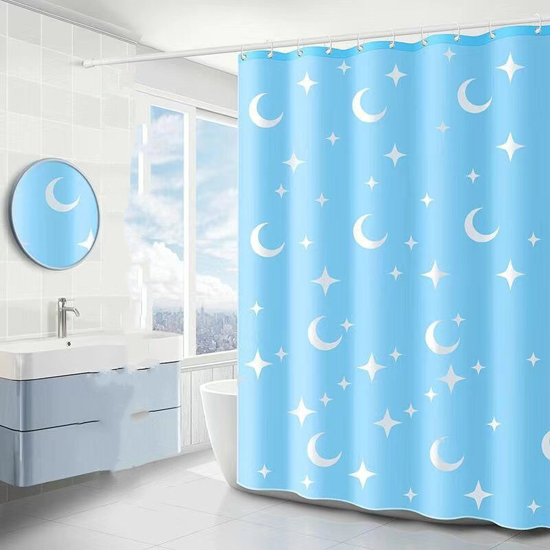 Waterproof And Mildewproof Shower Curtain For Bathrooms Without