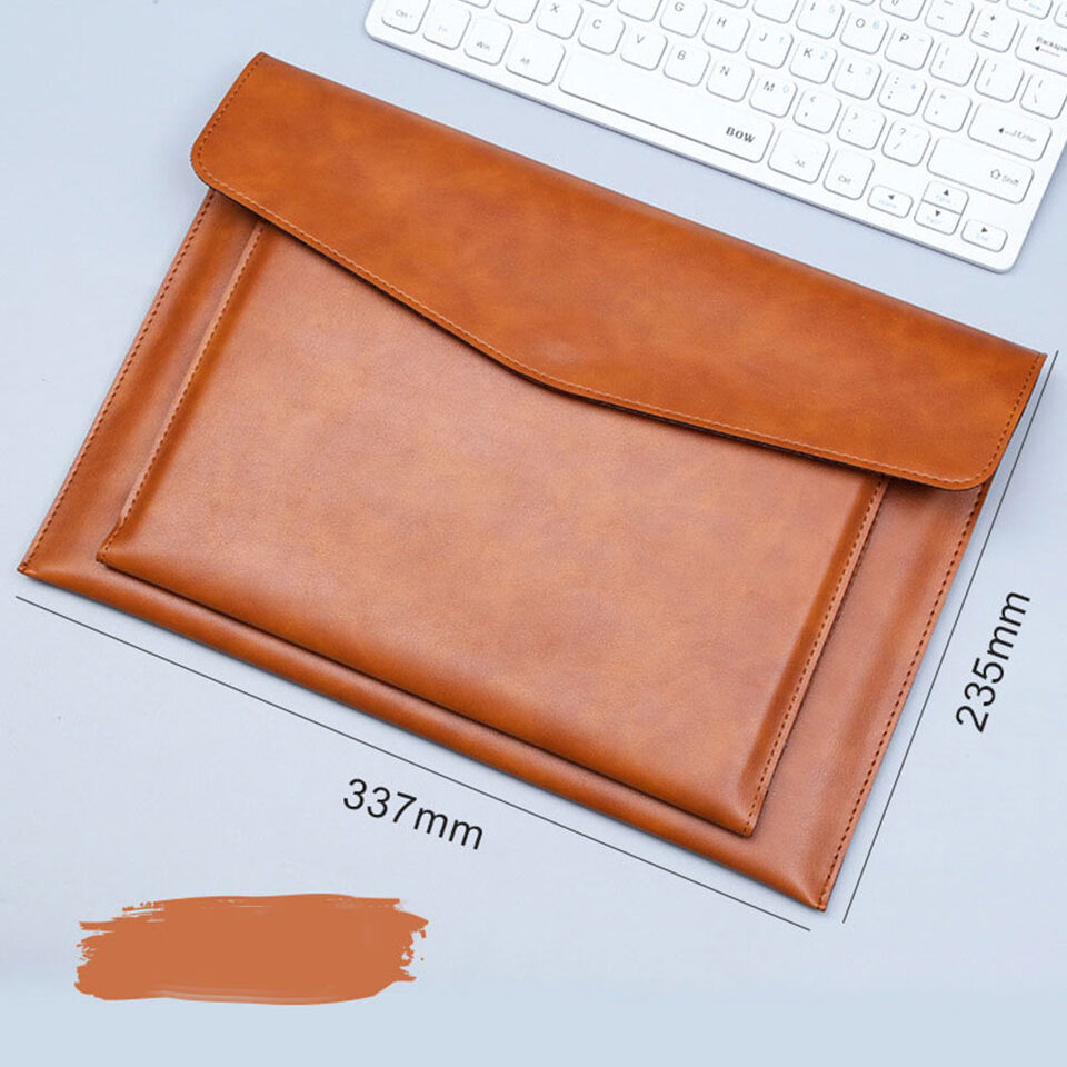 A4 File Bag Contains Large Capacity Double-layer Leather