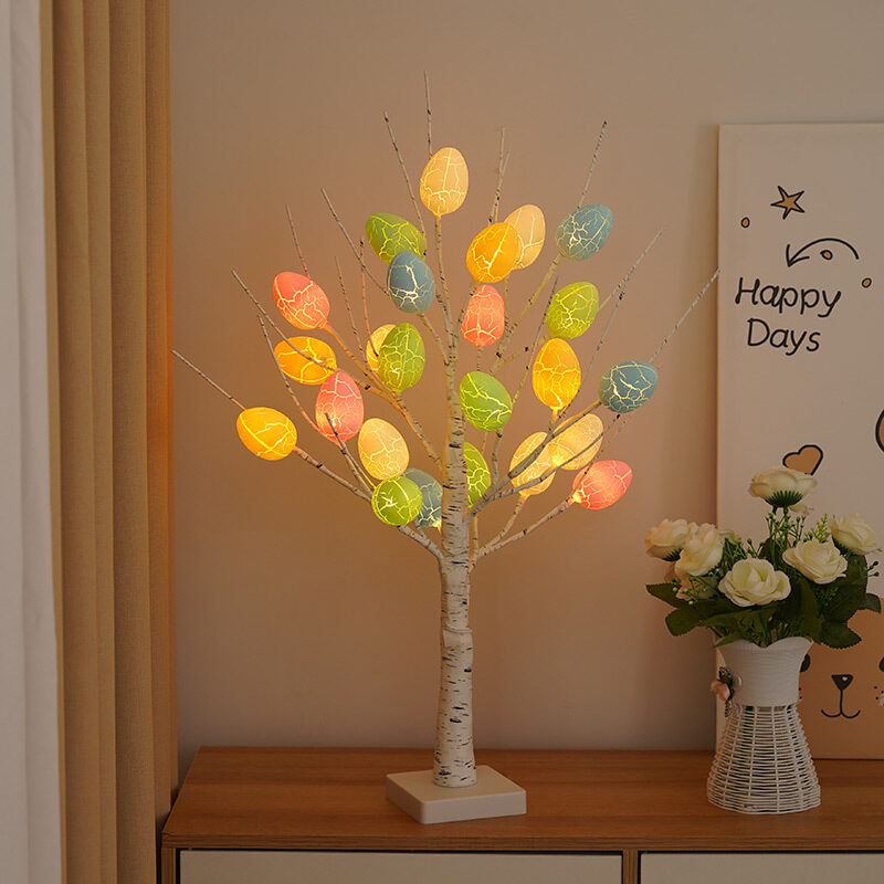 Easter Decoration 60cm Birch Tree Home Egg LED