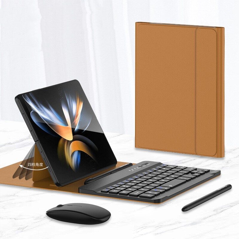 Wireless Keyboard Folding Leather Case Mobile Phone Creative