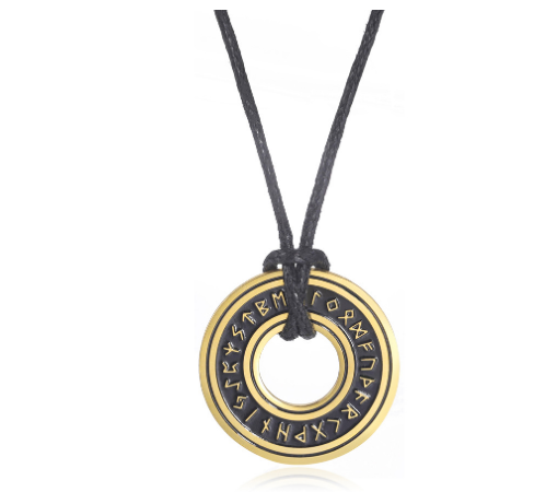 Vintage Nordic Rune Necklaces For Men Stainless Steel