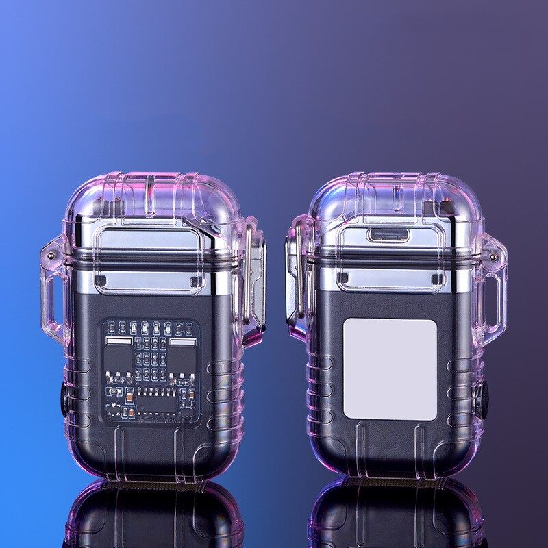Transparent Shell Double Arc Lighter Waterproof And Windproof