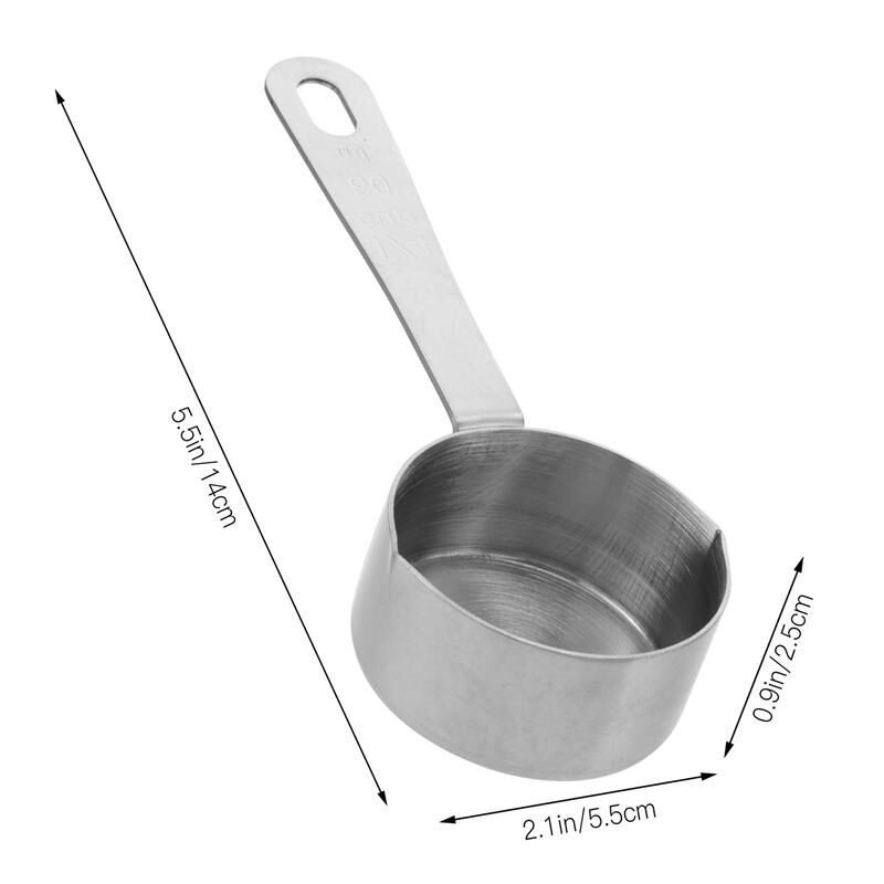 Kitchen Baking Measuring Spoons Silver Gray Ladle Pots