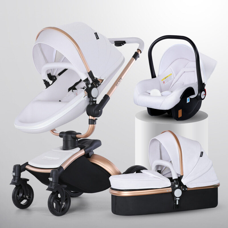 High Landscape Baby Stroller 360-degree Rotation 3-in-1 Basket