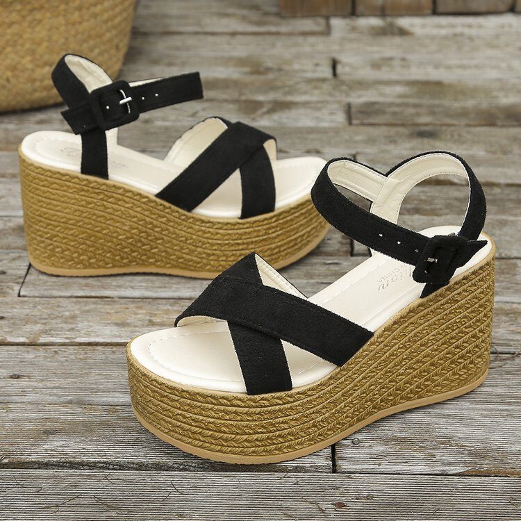 Wedge Sandals For Women Summer Casual Non-slip Cross-strap