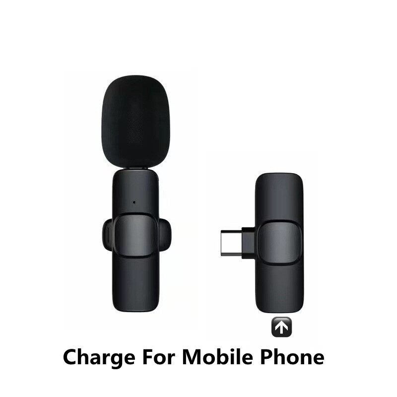 Wireless Lavalier Microphone Portable Audio Video Recording Mini