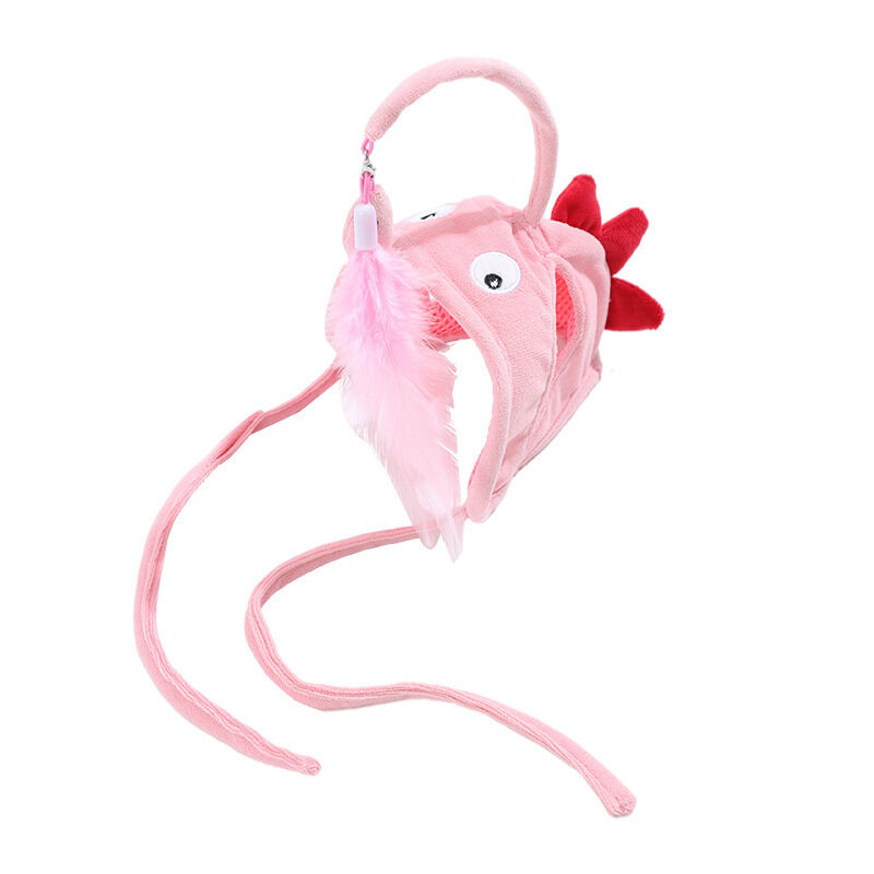 New Head Wearing Feather Funny Cat Stick Toy