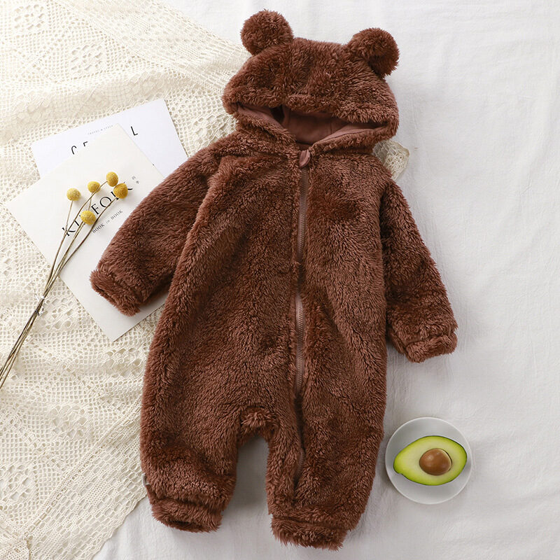 Baby One-piece Winter Newborn Warm Rompers Plush Outer
