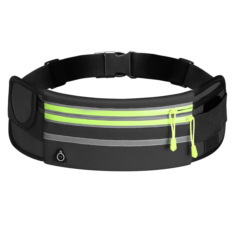 Double Zippers Waist Bags Waterproof Sports Running Fanny