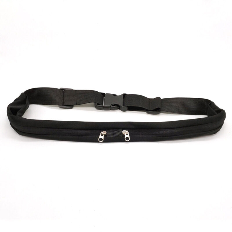 Sports Waist Bag With Double Pocket Slim Zip