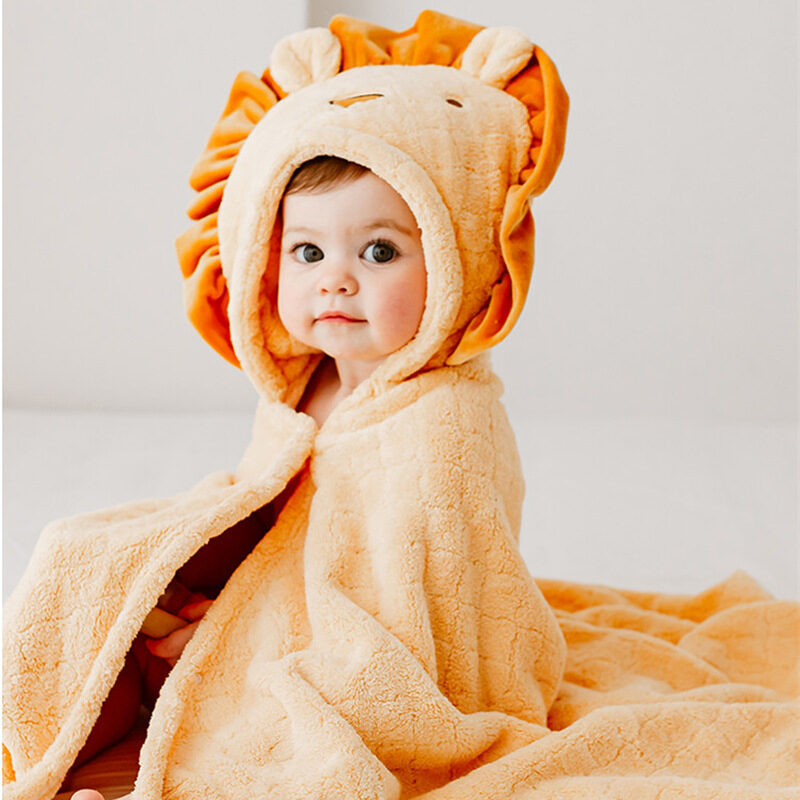 Coral Fleece Bath Towel Lion Koala