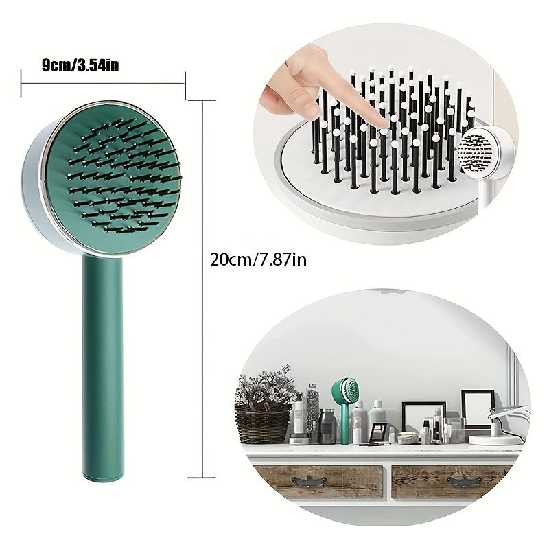 One-key Self-cleaning Hair Brush For Women Curly Anti-Static