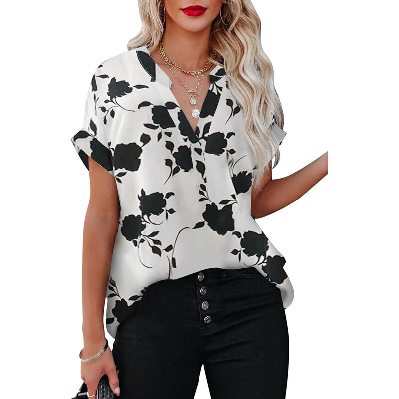 Summer Women's Clothing New Floral Print Short Sleeve