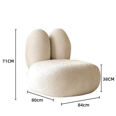 Curved Lamb Cashmere Fabric Sofa In The Living