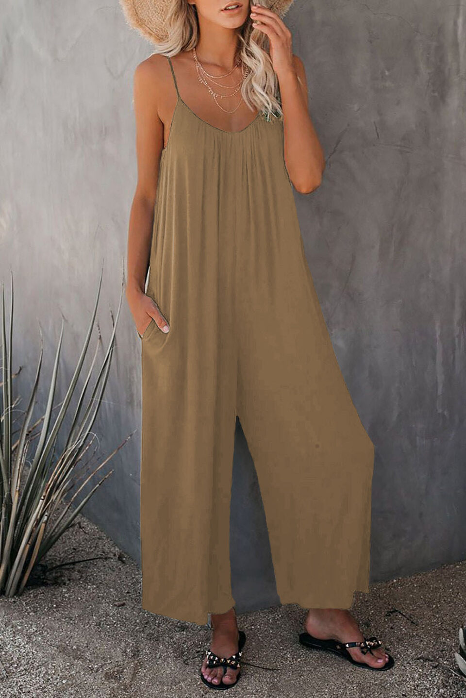 Women's Loose Sleeveless Jumpsuits Romper Jumpsuit With Pockets