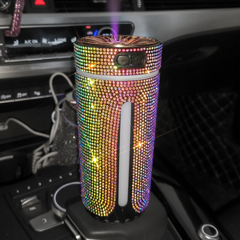 Luxury Diamond Car Humidifier LED Light Diffuser Auto