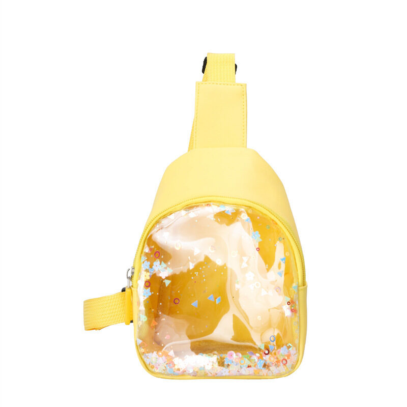 Solid Color PU Leather Children's Chest Pack Quicksand