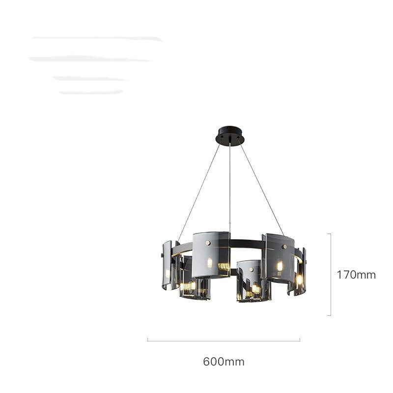 Modern Simple Glass Living Room Chandelier Bedroom Study