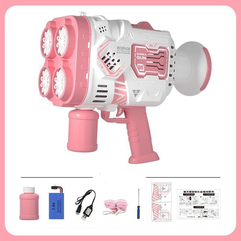 Bubble Gun Rocket Soap Machine Electric Space Launcher