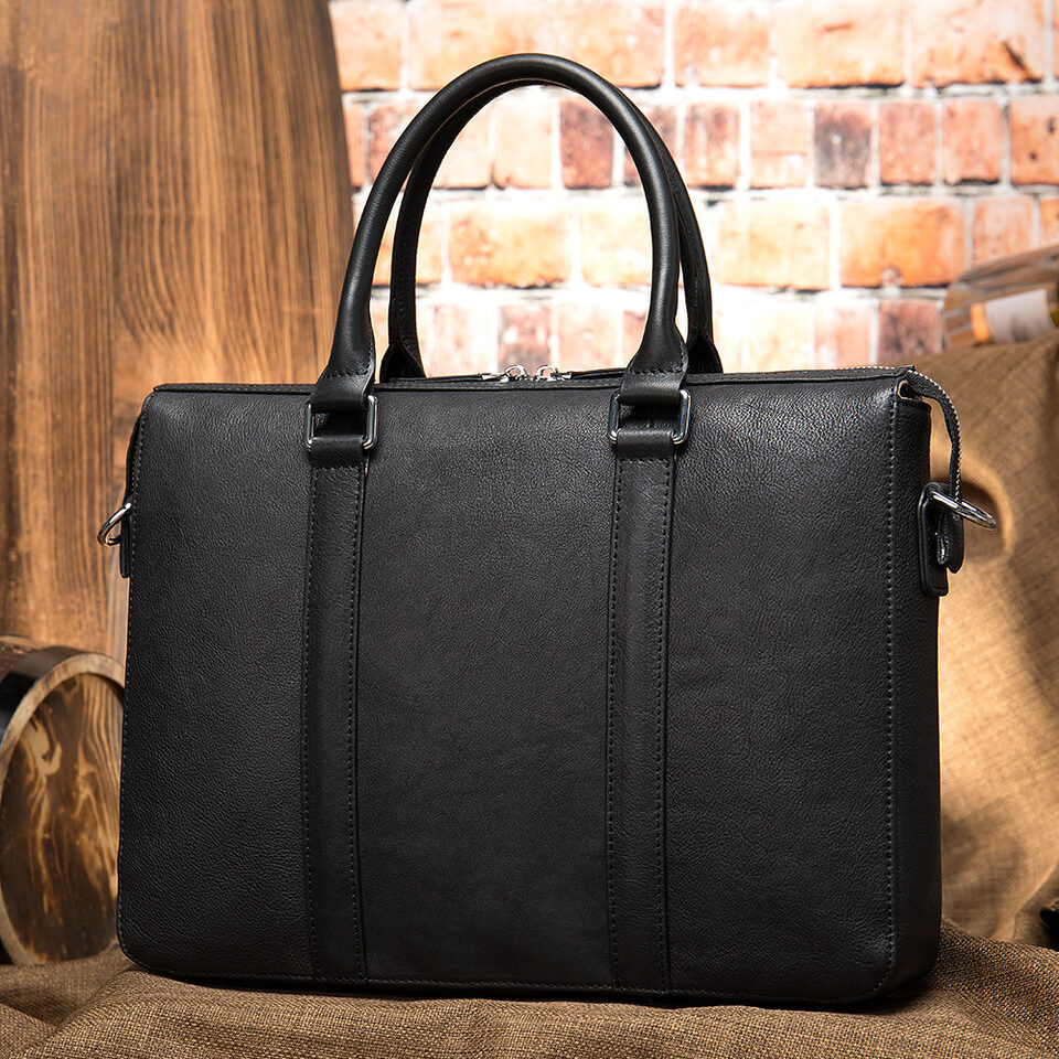 Vintage Men's Leather Briefcase Fashionable Business 14 Inch