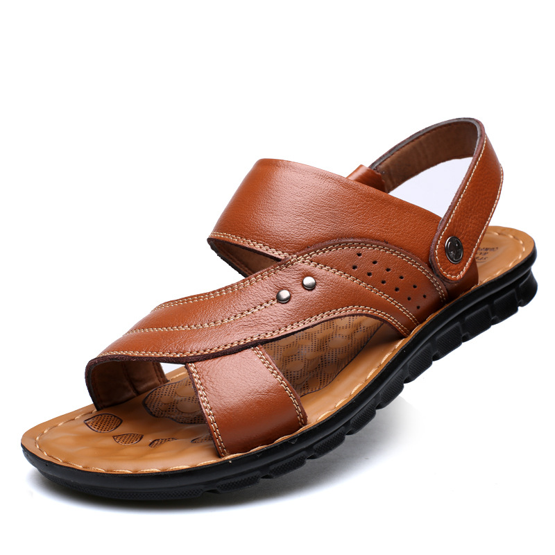Men Sandals Summer Beach Shoes Adjustable Back Strap