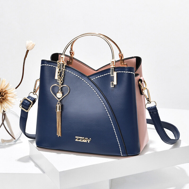 Color Block Handbag Love Tassel Decor Crossbody Bags