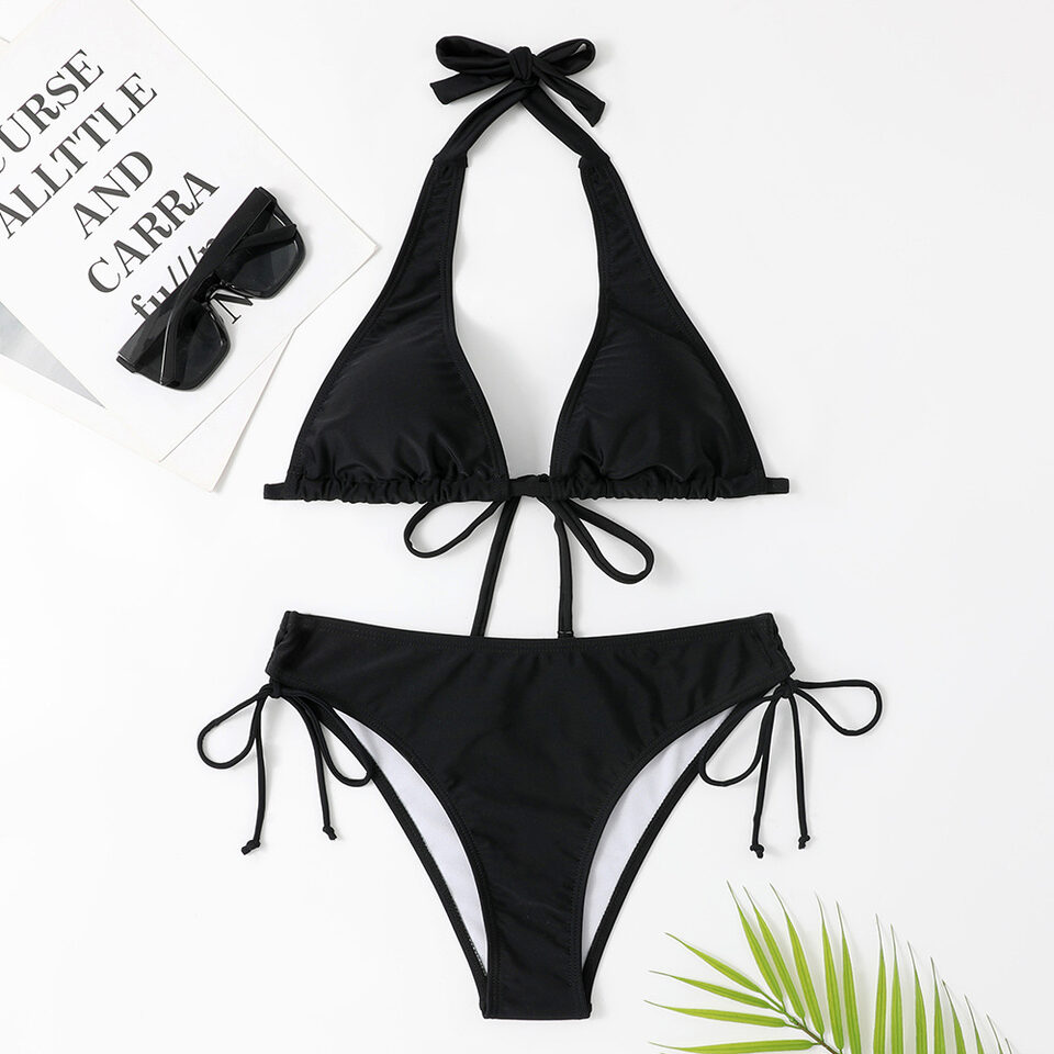 Swimwear Strap Style Bikini Solid Color