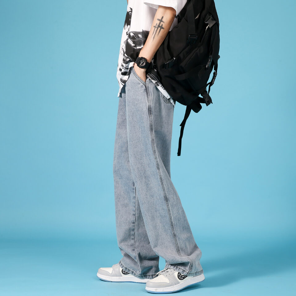 Straight Loose Jeans Men Casual Trousers Hip Hop