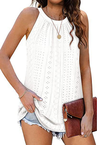 New Women's Vest Shirt Loose High Collar Sleeveless