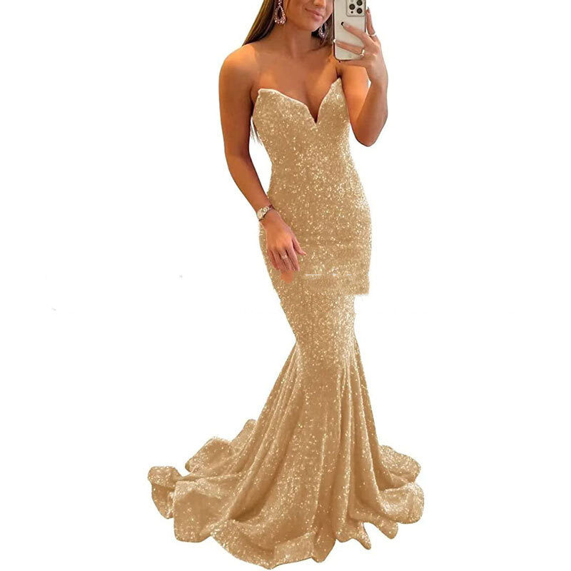 Sequin Evening Dresses For Women Formal Sexy Long